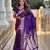 Violet banarasi art silk with woven jacquard saree