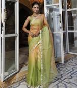 Colourblocked saree