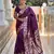 Wine banarasi art silk with woven jacquard saree