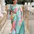 Aqua multicolor soft art silk woven jacquard saree