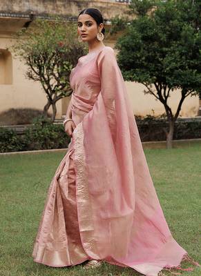 Embellished zari banarasi tissue saree 3