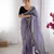 Lavender twill net saree