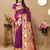 Purple paithani art silk woven meenakari saree