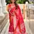 Gajri faux banarasi art silk blend woven meenakari saree