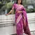 Onion banarasi art silk woven meenakari saree