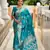 Sea green faux banarasi art silk woven meenakari saree