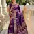 Violet banarasi art silk woven meenakari saree