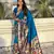 Teal blue woven meenakari polka paithani art silk saree