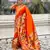 Orange woven meenakari polka paithani art silk saree