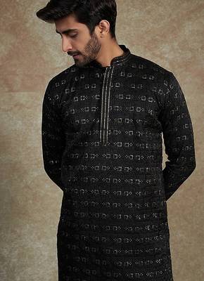 Arruga stylish golden silk sequins kurta pyjama set 1