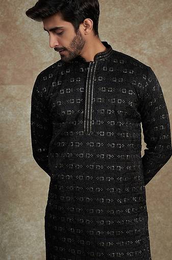 Arruga stylish golden silk sequins kurta pyjama set
