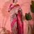 Woven jacquard silk blended pink saree