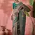 Woven jacquard silk blended rama saree