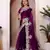 Wine jimmy choo heavy sequins saree