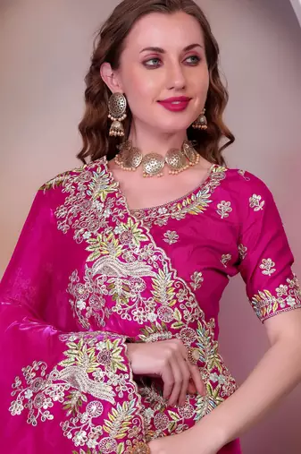 Pink jimmy choo heavy sequins saree