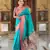 turquoise paithani art silk woven jacquard saree