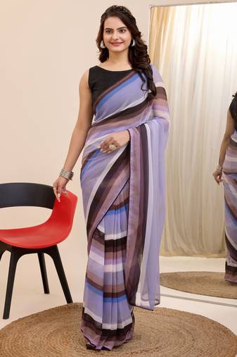 Multi georgette printed ready to wear saree