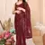 ready to wear maroon georgette sequins embroidered saree