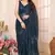 ready to wear teal georgette sequins embroidered saree