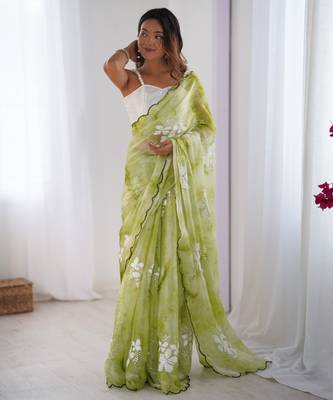 Green jimmy choo sequins embroidered saree 1