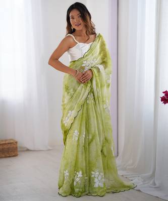 Green jimmy choo sequins embroidered saree 6