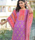 Purple embroidered muslin mehna lilac kaftans