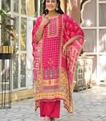 Pink printed muslin mehna  punch kaftans