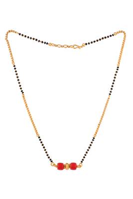 short mangalsutra with coral tali one gram gold 3