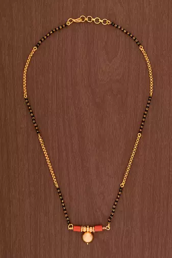  short mangalsutra with single vati one gram gold