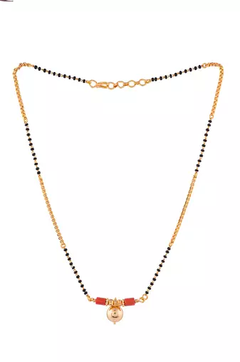  short mangalsutra with single vati one gram gold
