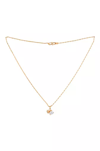  short chain with diamond pendant one gram gold