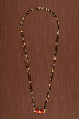  long 30" mangalsutra with coral gsb vati one gram gold 2