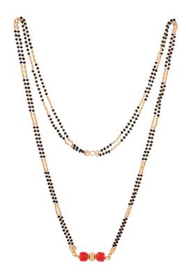  long 30" mangalsutra with coral gsb vati one gram gold 3