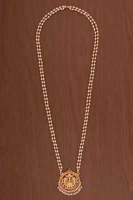  long 30" pearl necklace with laxmi pendant one gram gold 2
