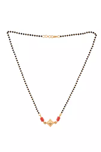  black beads mangalsutra SHORT one gram gold