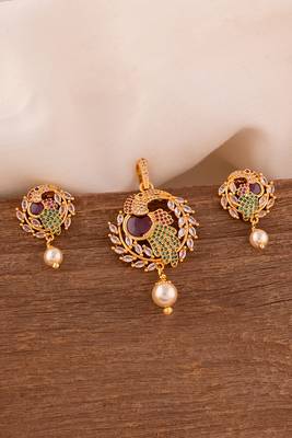  bird pendant and earrings set one gram gold 1