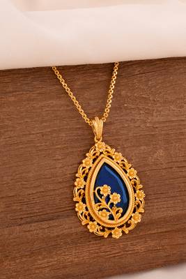  Blue stone necklace one gram gold 1