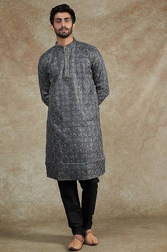 Arruga stylish fancy fabric silk sequins kurta pyjama set