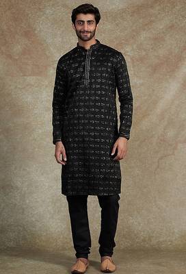 Arruga stylish golden silk sequins kurta pyjama set 2