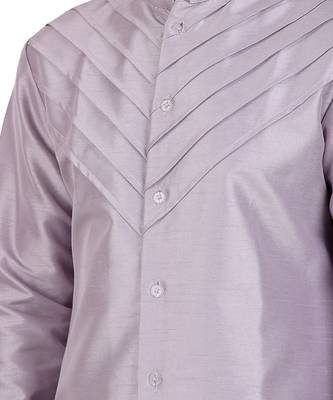 Purple faux dupion silk plain kurta pajama 3