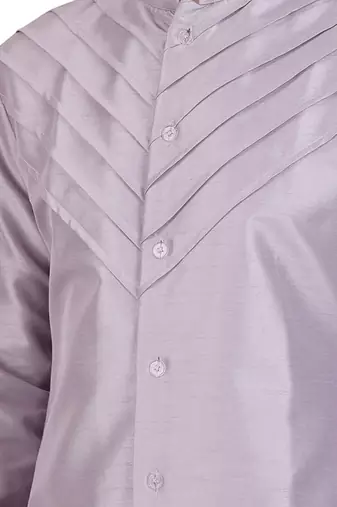 Purple faux dupion silk plain kurta pajama