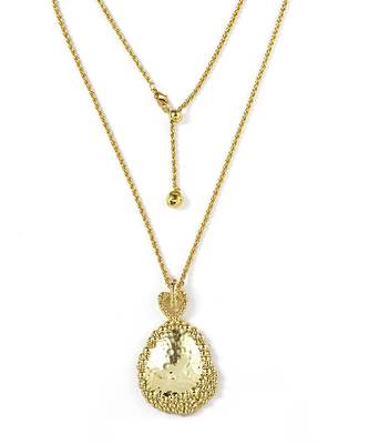 Gold finished riverstone pendant necklace 2