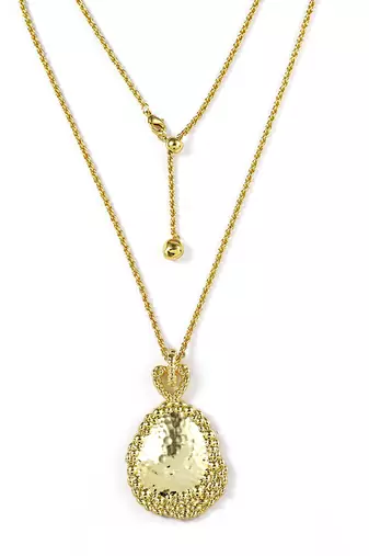 Gold finished riverstone pendant necklace