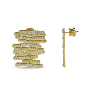Golden cubic net earring 1