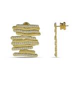 Golden cubic net earring