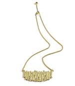 Golden net pendant necklace