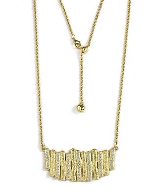 Golden net pendant necklace 2