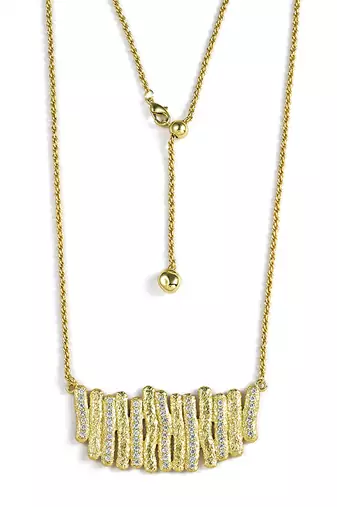 Golden net pendant necklace