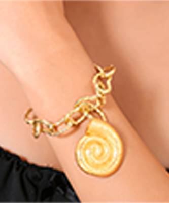 Gold finished coral shell bracelet 1