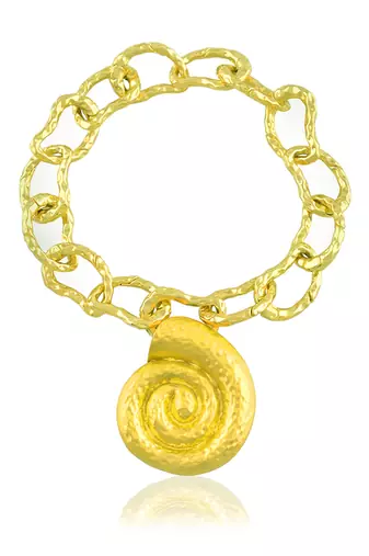 Gold finished coral shell bracelet